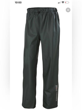 Helly Hansen Waterproof Rain Pants Black Workwear Medium New With Tags Elastic